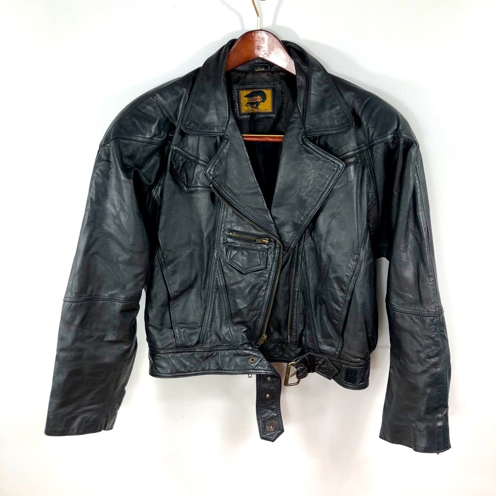 Fox Run Vintage 90’s Leather Moto Jacket Size L